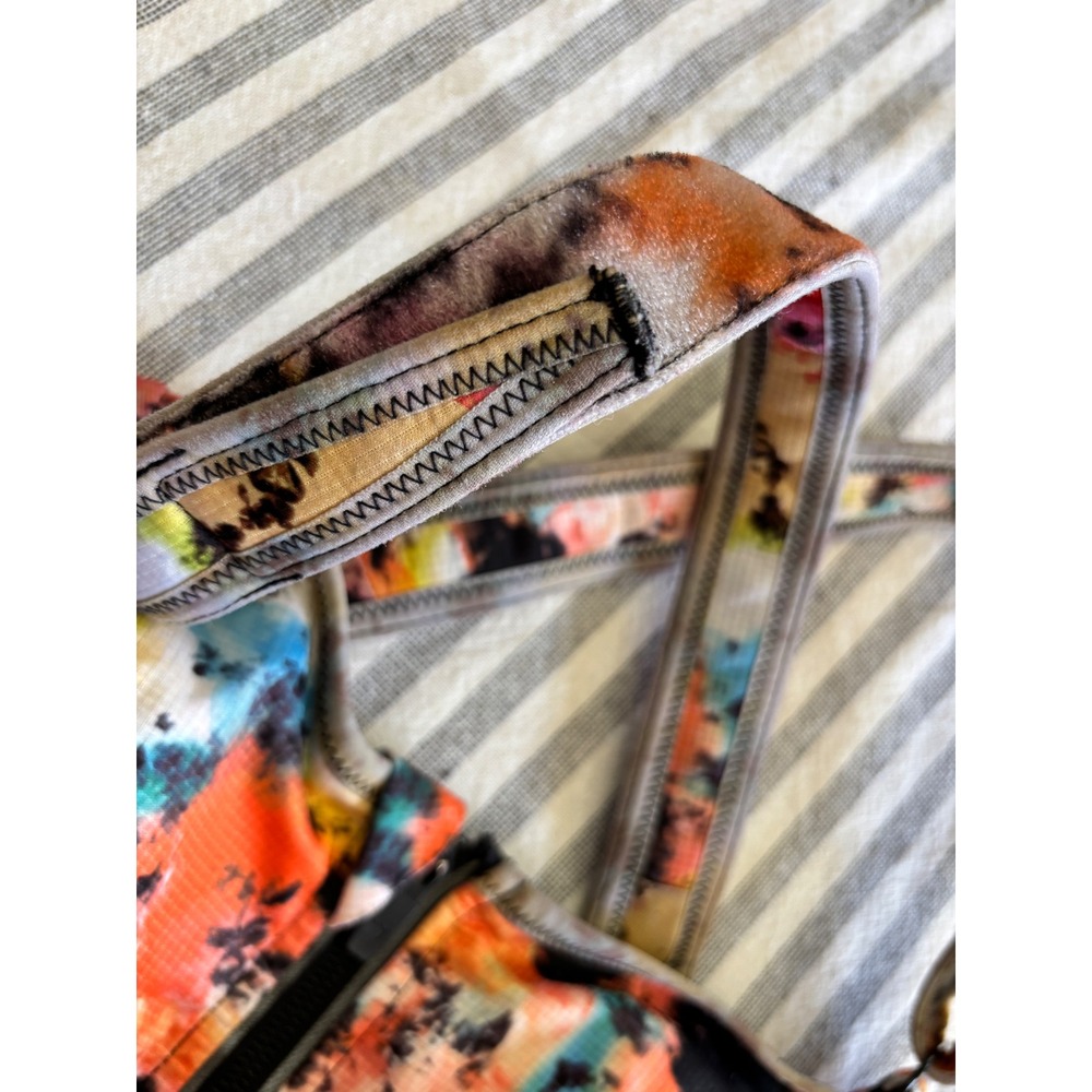 Shefit High Impact Size Small Orange Tie-Dye Print Custom Fit Sports Bra - Picture 5 of 10